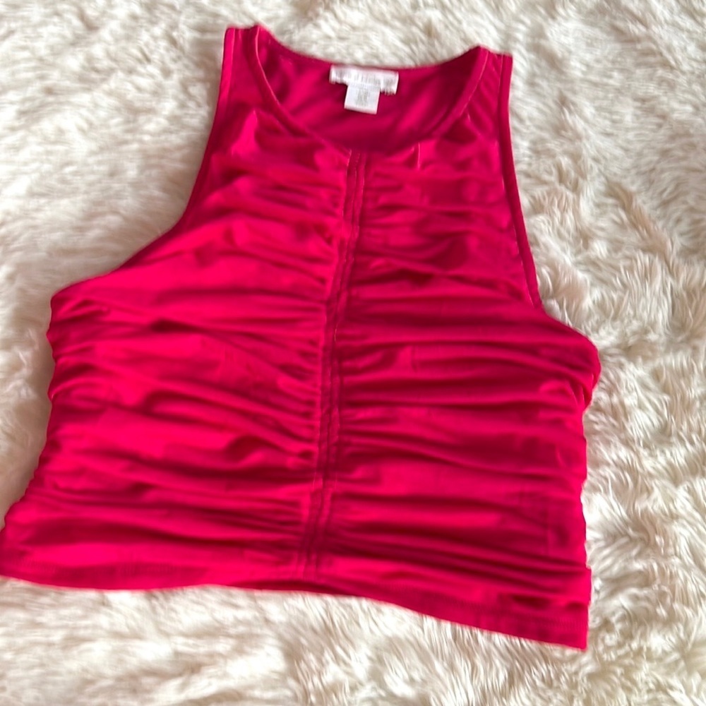 House of Harlow Mesh Ruched Top